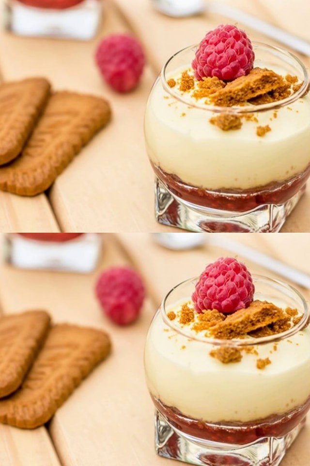 Verrine succose con mascarpone, speculoos e lamponi