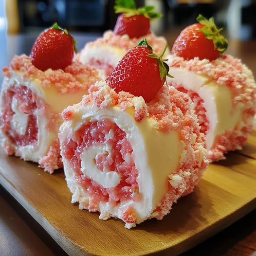 Strawberry Shortcake Cheesecake Rolls