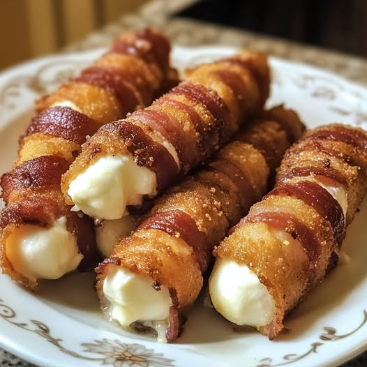 Bastoncini di mozzarella avvolti nel bacon