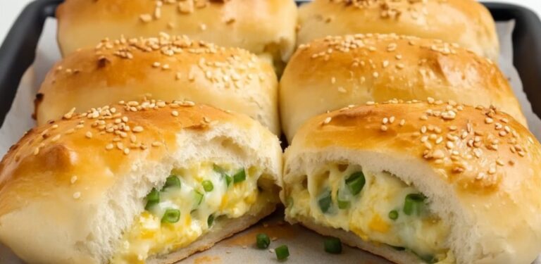 Focacce con uova e cipolle verdi