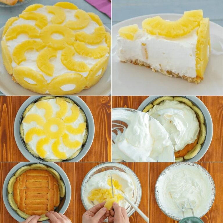 Torta fredda yogurt e ananas senza cottura