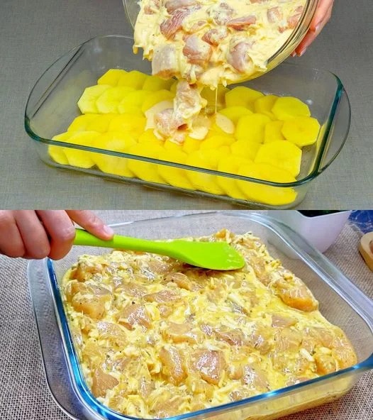 Lo cucino ogni settimana per la mia famiglia, pollo e patate gratinate