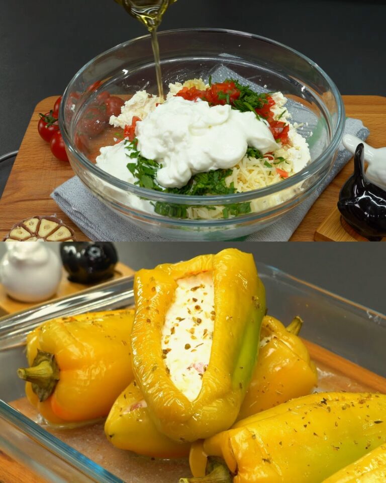 Peperoni ripieni di feta e parmigiano