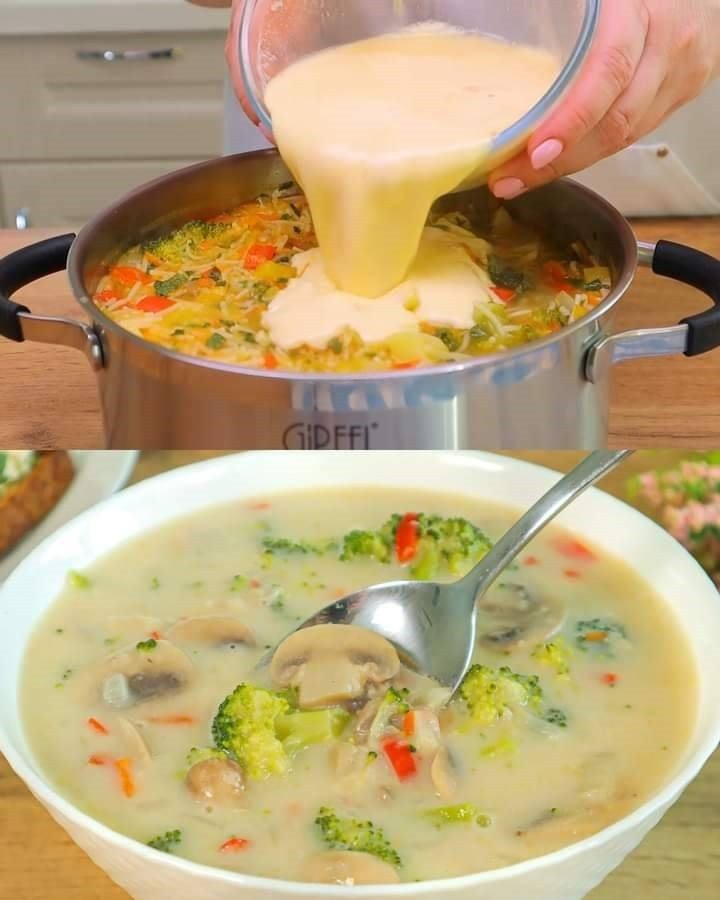 Zuppa di broccoli con pane alle erbe e aglio