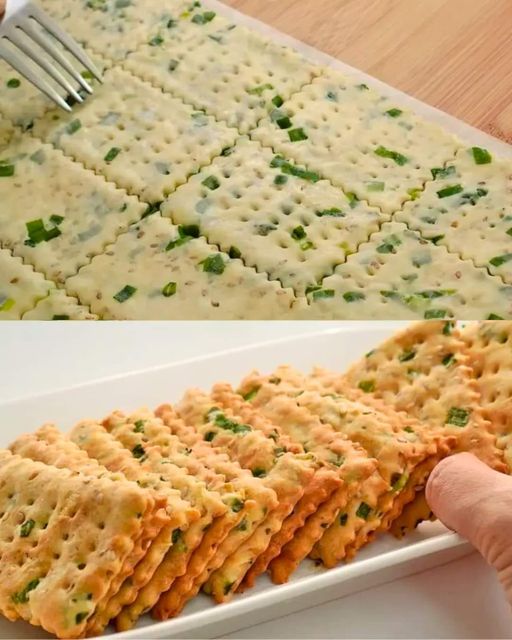 Crackers alla cipolla verde