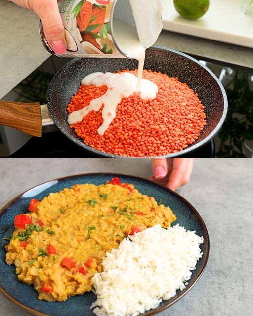 Curry cremoso di lenticchie rosse e cocco