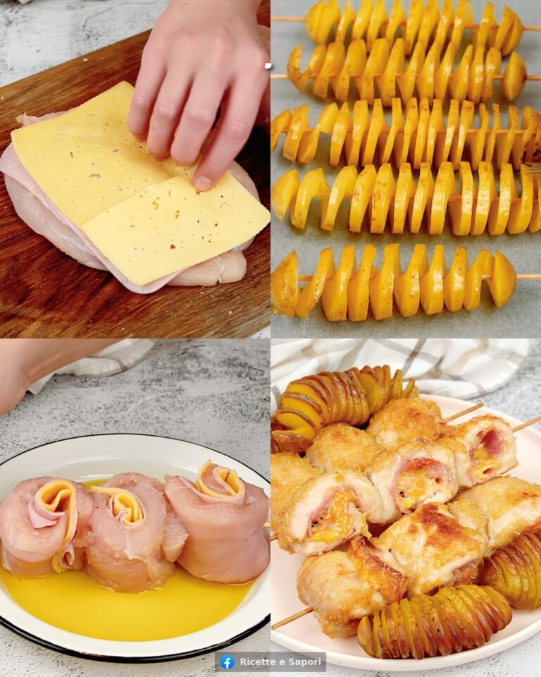 Spiedini di pollo e patate a spirale: un piatto ricco e delizioso!