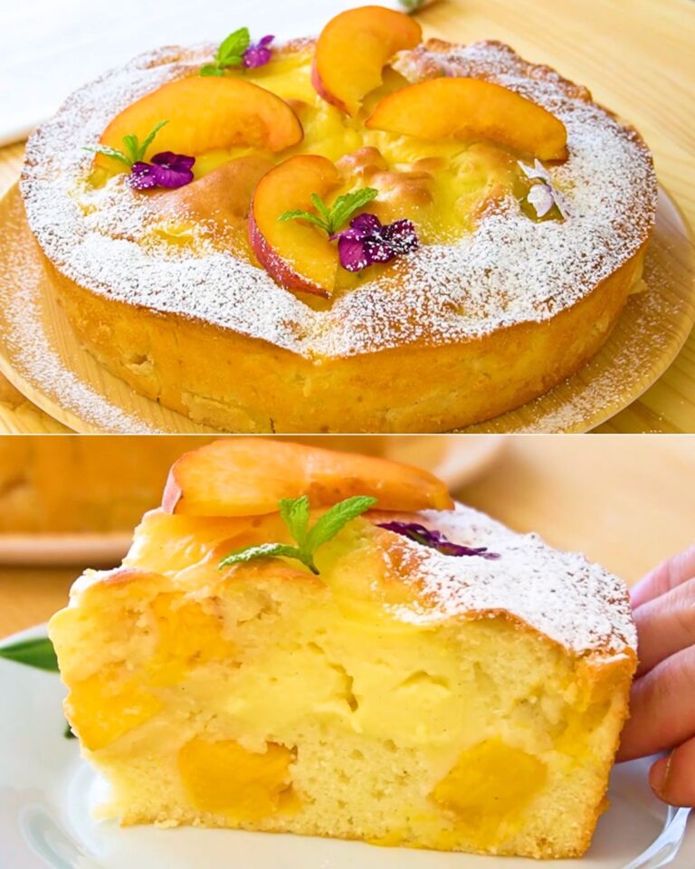 Torta con pesche e crema: il dolce morbido e delizioso