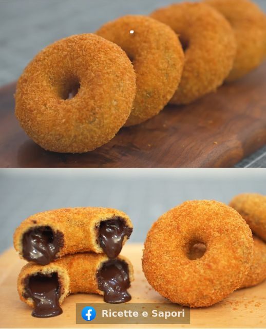 Ciambelle fritte al cioccolato