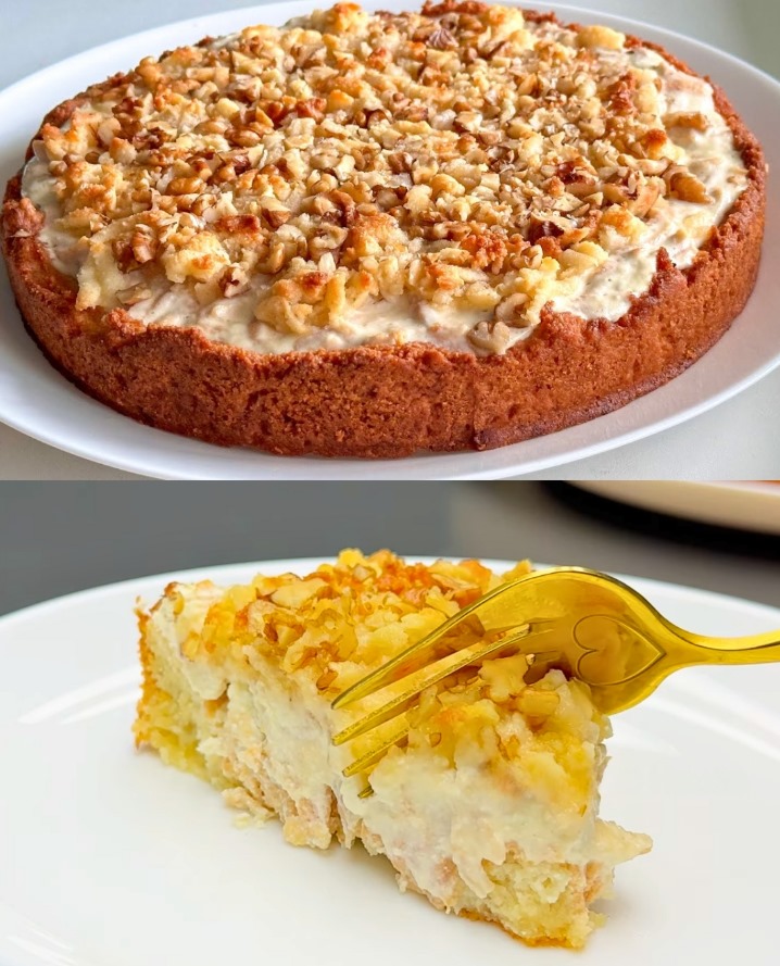 Torta di mele e ricotta con crosta di mandorle e farina di cocco