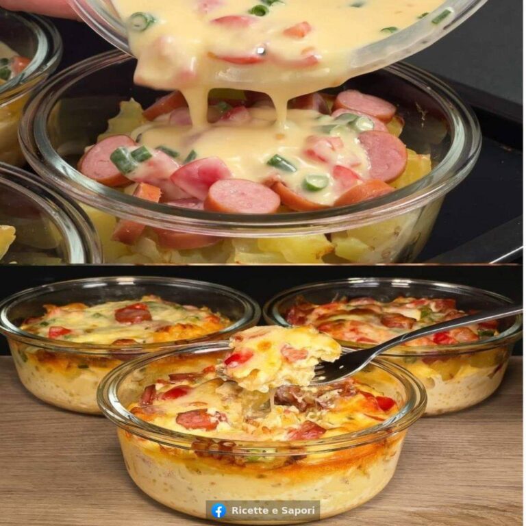 Casseruola di patate e salsiccia al forno