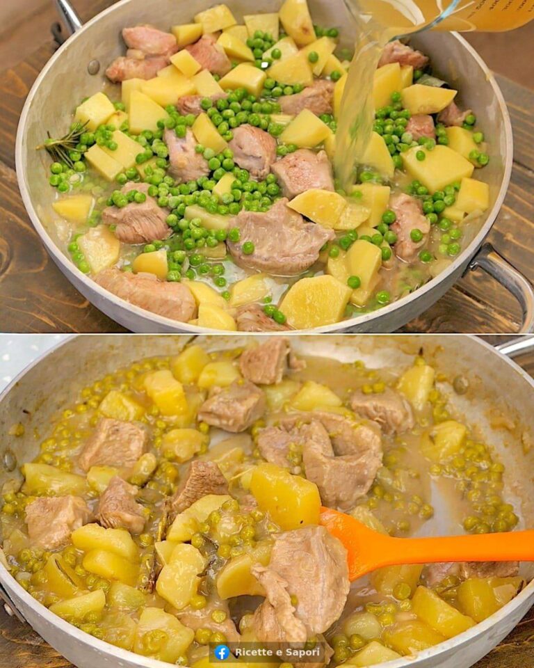 Spezzatino di patate e piselli: la ricetta del secondo piatto di carne tenero e cremoso