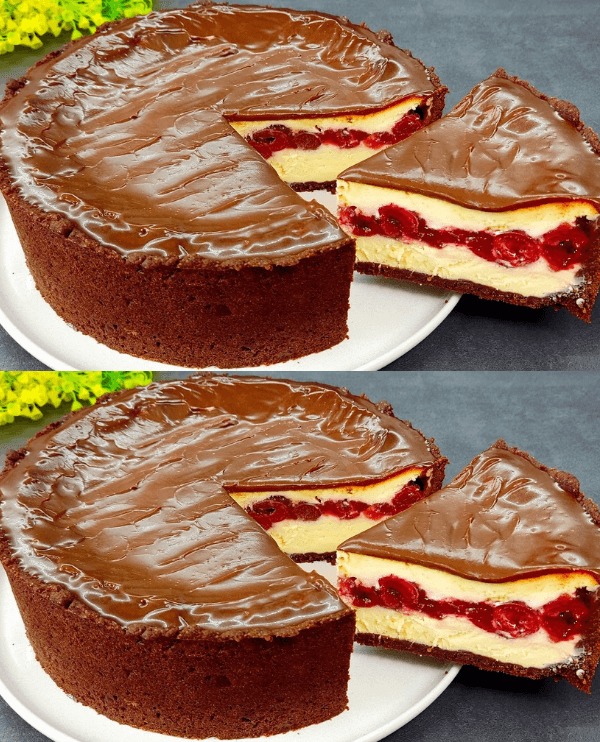 La migliore cheesecake secondo la ricetta della nonna: Quark, Cioccolato e Ciliegie