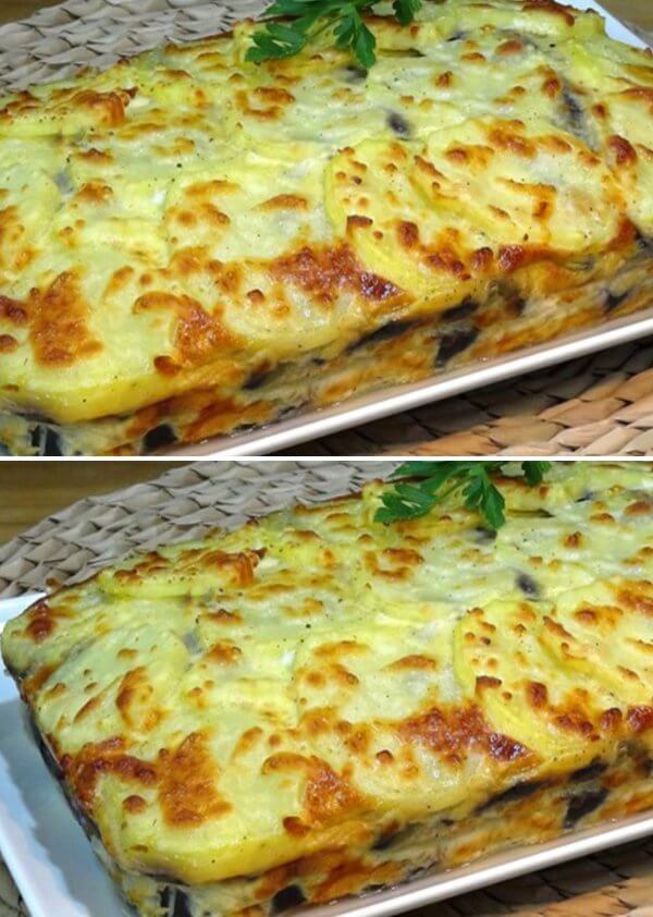 Torta di Patate, Melanzane, Prosciutto e Formaggio