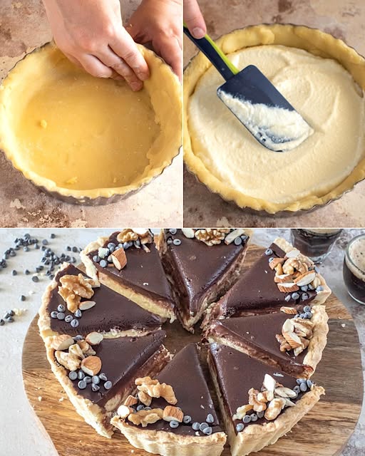 Una base croccante di pasta frolla con un cremoso ripieno di ricotta e uno strato di cioccolato da fare gola a chiunque! Salvate subito la ricetta: