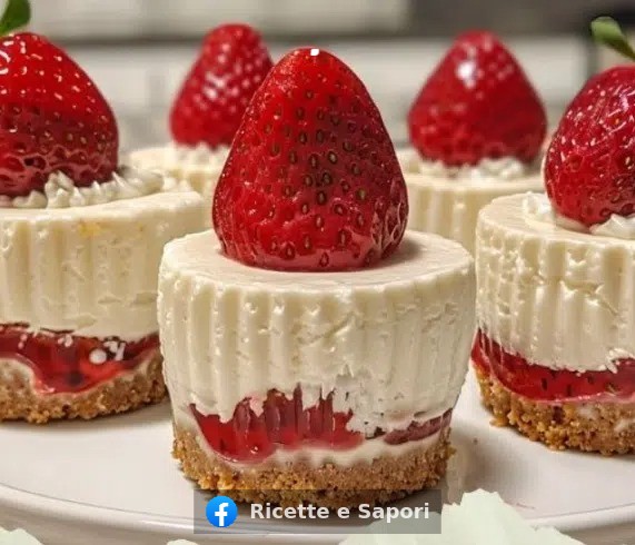 Mini cheesecake alle fragole