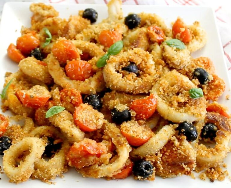 Anelli di calamari gratinati: facili e saporiti