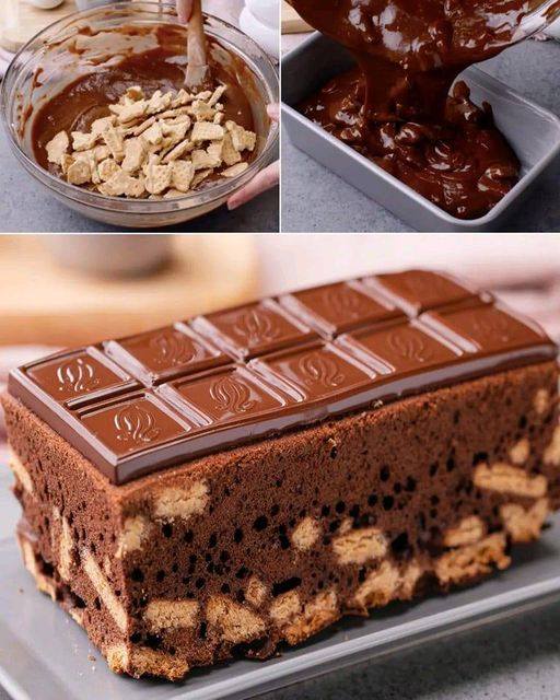 Torta soffice con biscotti e cioccolato: morbida e golosa!