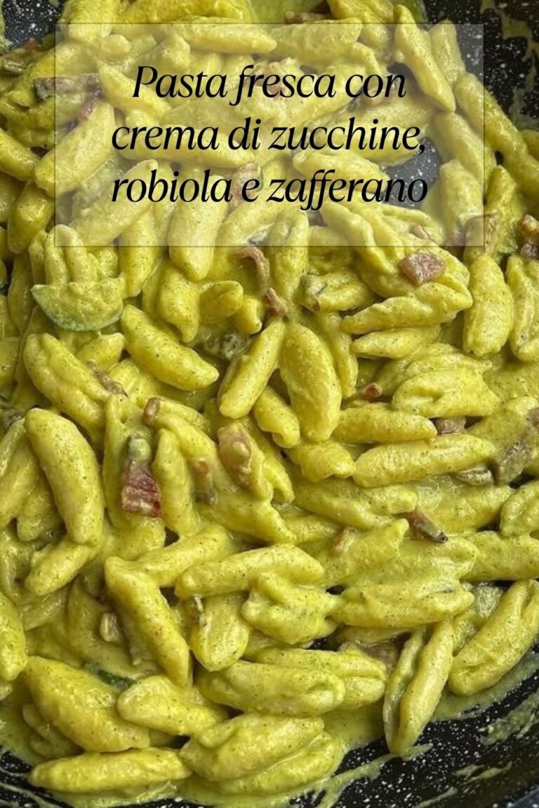 Pasta fresca con crema di zucchine, robiola e zafferano