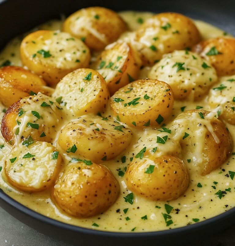 Lo giuro, cucino queste patate in salsa cremosa all'aglio almeno due volte a settimana e tutti impazziscono