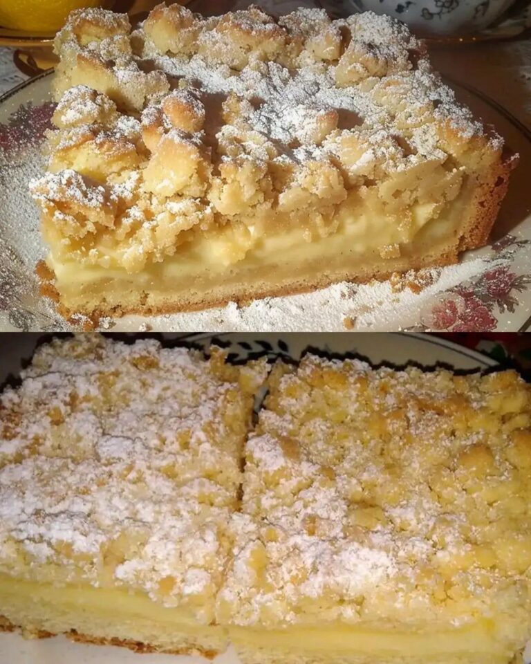 Ricetta della torta sbriciolata ripiena di budino