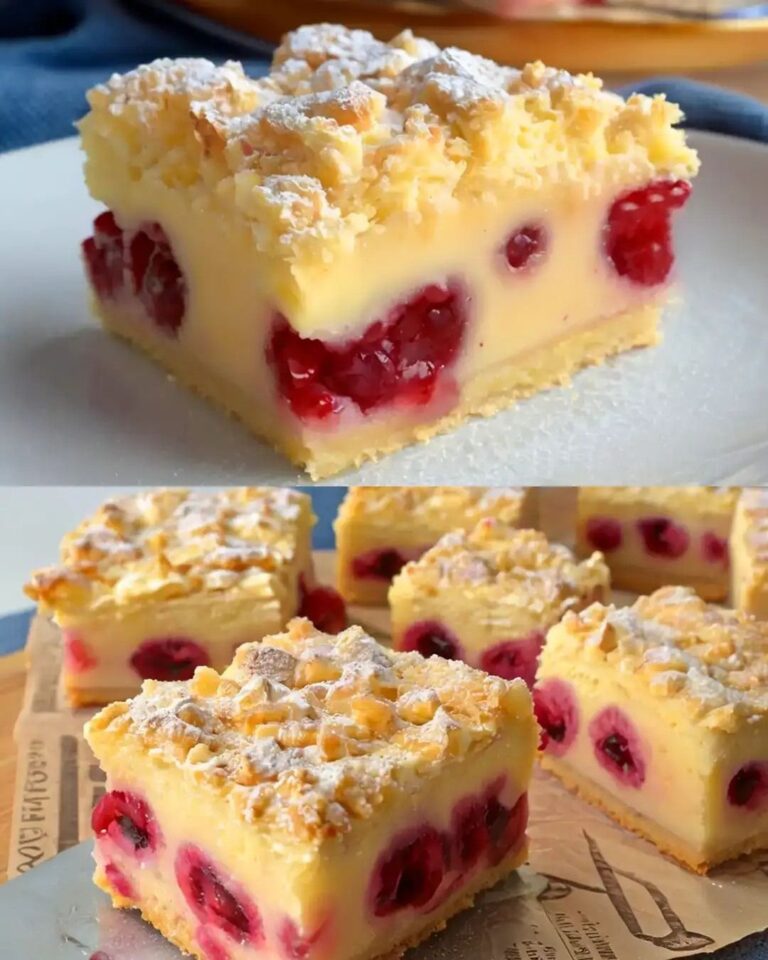 Torta di ciliegie con crumble e budino alla vaniglia: una ricetta preferita