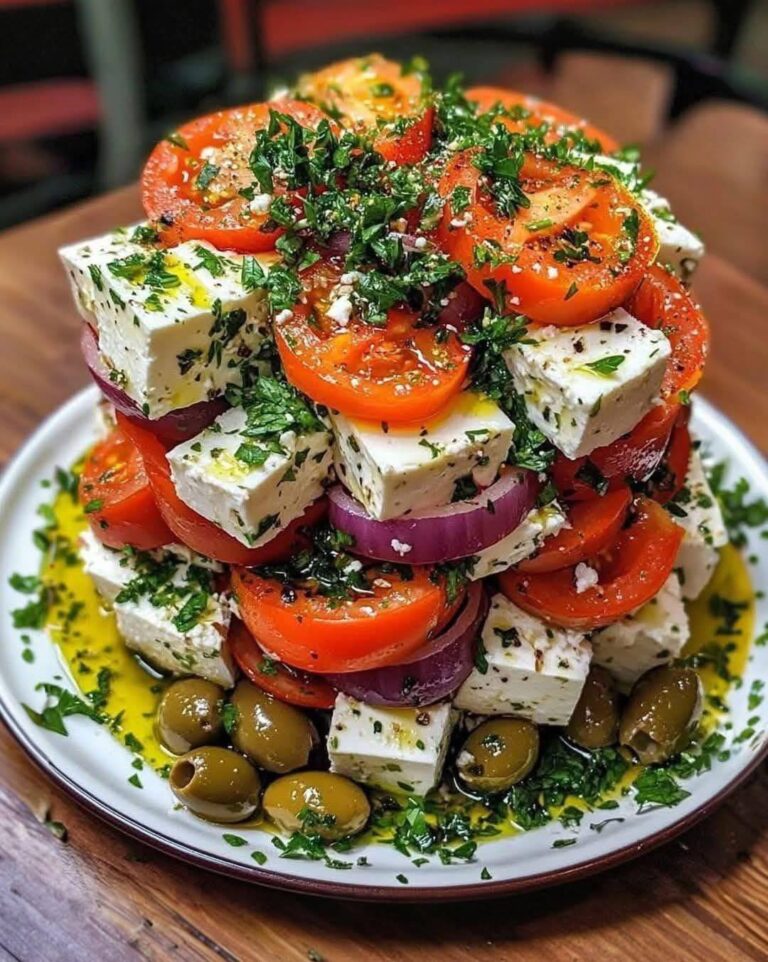 Torre di insalata greca di feta