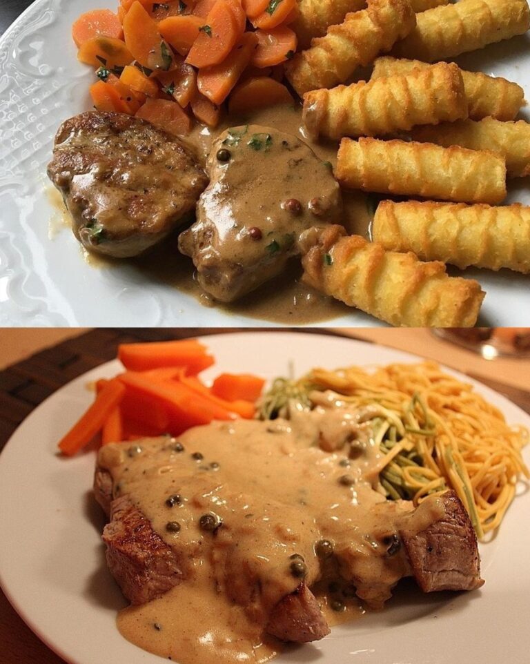 Medaglioni di maiale in salsa di crema di peperoni