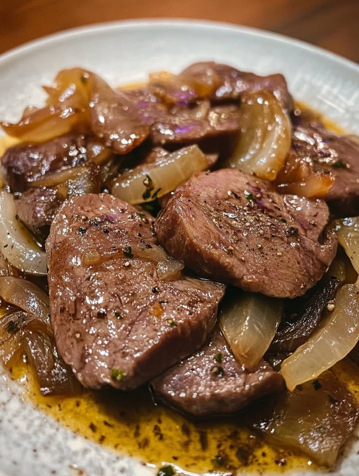 Fegato con cipolle: un piatto che scalda il cuore e il palato! Perfetto per una cena ricca di sapore e tradizione.