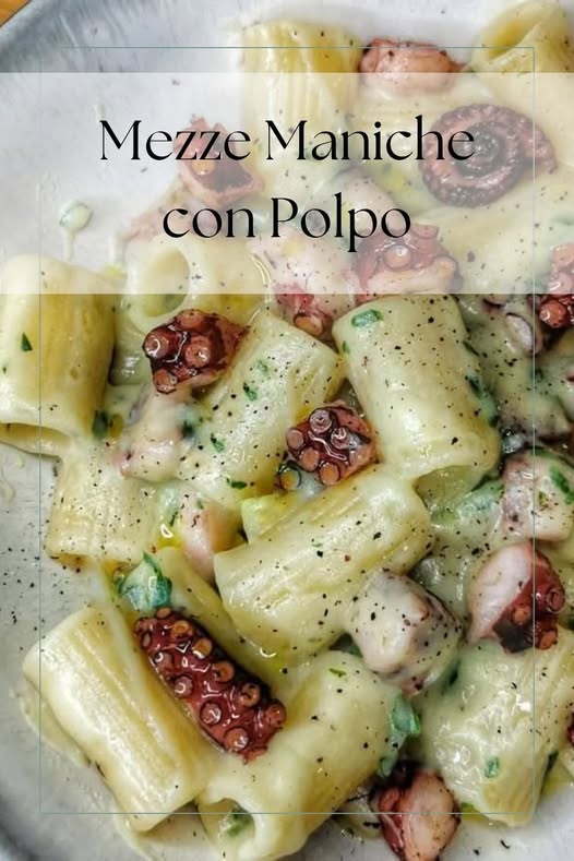 Mezze Maniche con Polpo, Patate e Prezzemolo