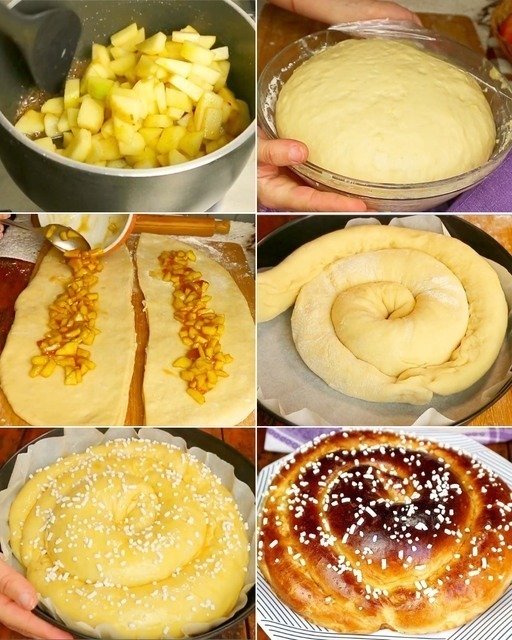 Soffice, soffice e farcita con mele e marmellata