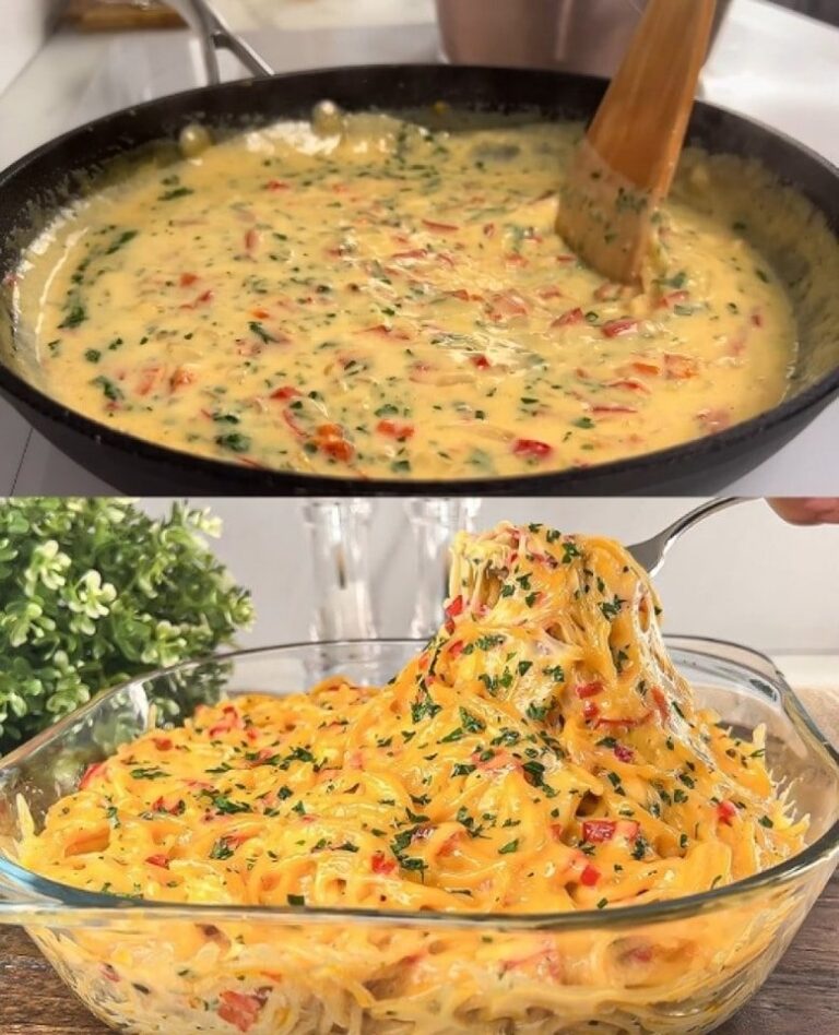 Casseruola cremosa di spaghetti al forno