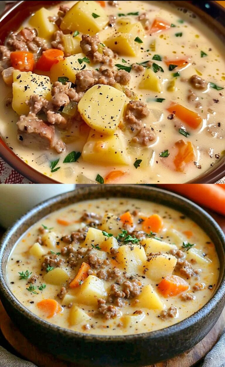 Wow, questo sazia la mia famiglia per molto tempo, la zuppa di hamburger riesce sempre bene