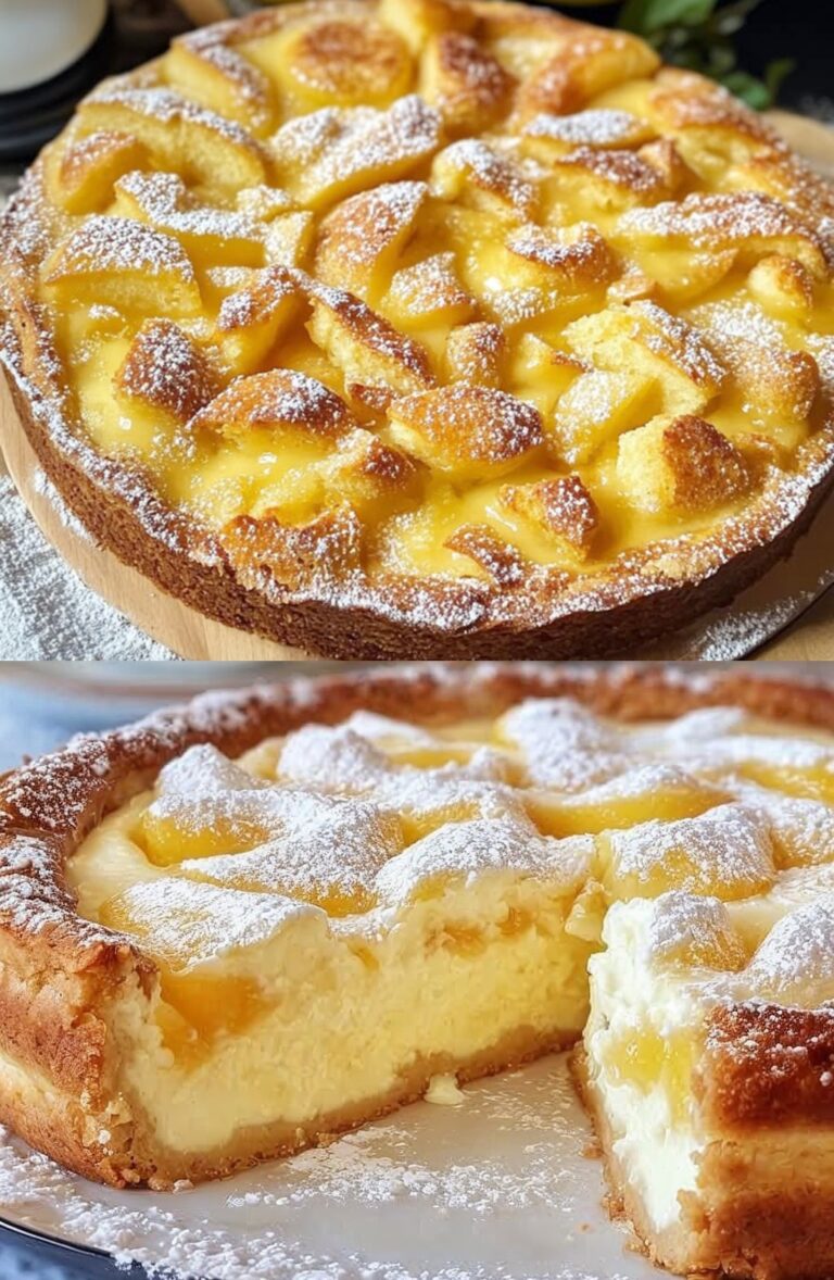 Torta di mele veloce con budino alla vaniglia (preparazione in 10 minuti)