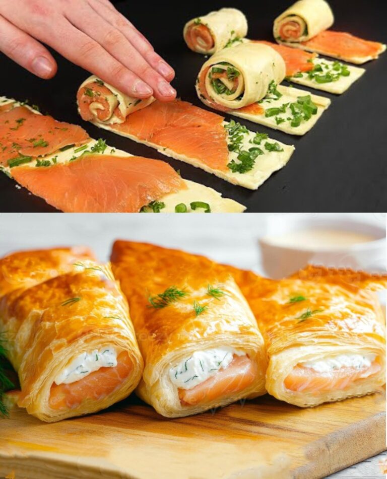 Involtini di pasta sfoglia al salmone affumicato