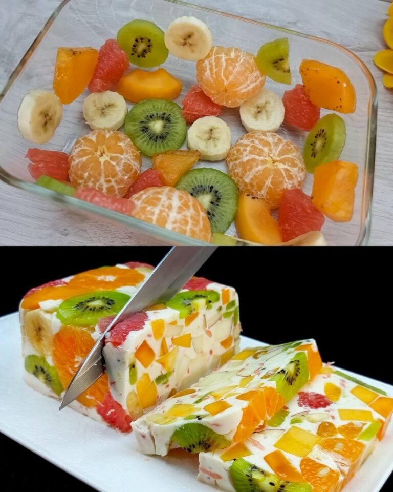 Solo latte e frutta! Un dessert delizioso e sano senza gelatina! Pronto in 5 minuti