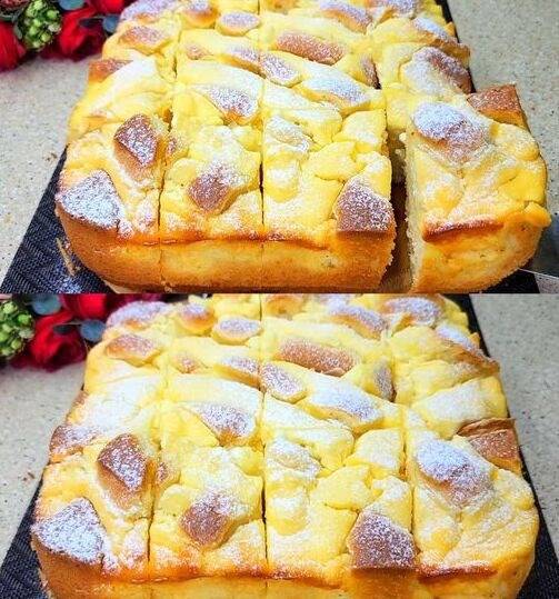 Fantastica torta di mele con budino alla vaniglia