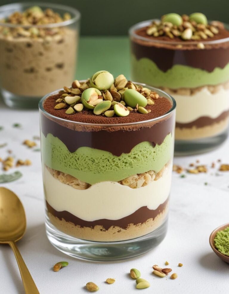 Tiramisù al cioccolato di Dubai in un bicchiere – Delizia orientale