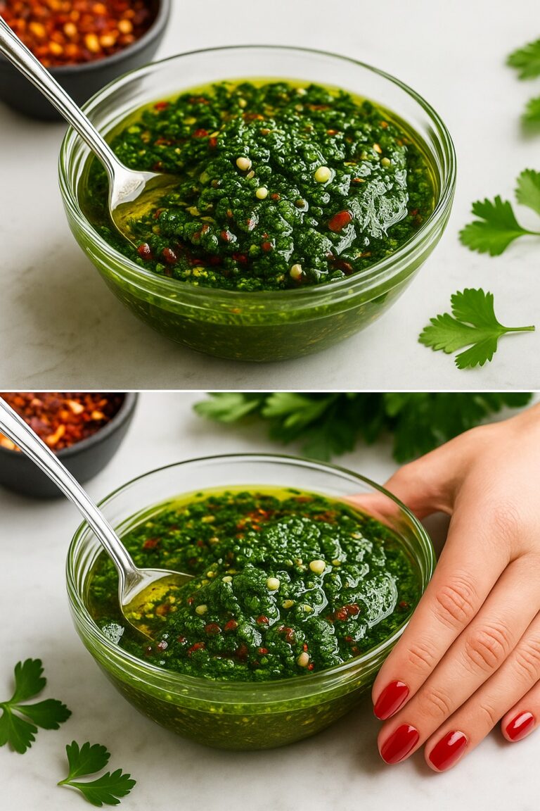 Questa salsa chimichurri argentina mi è entrata nel cuore: si fa in 10 minuti, perfetta per insaporire carne, bruschette e verdure alla griglia