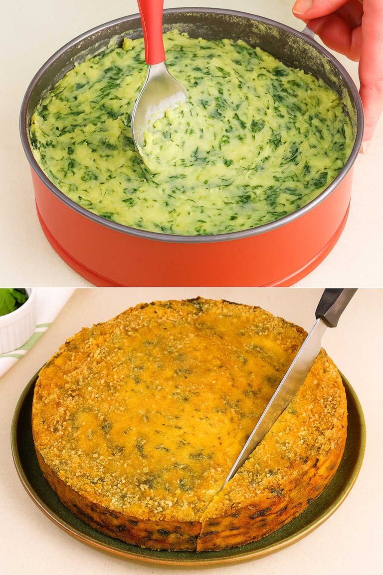 Lo preparo la sera e il giorno dopo è ancora più buono: questo sformato di spinaci e patate è così buono che anche i bambini lo adorano (con solo 230 kcal)