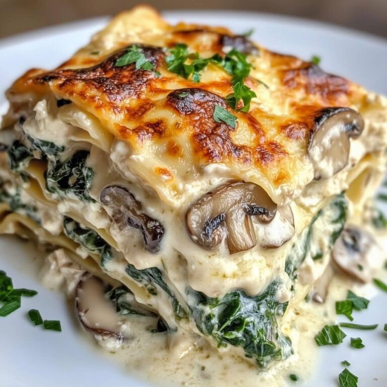 Lasagna cremosa di spinaci e funghi