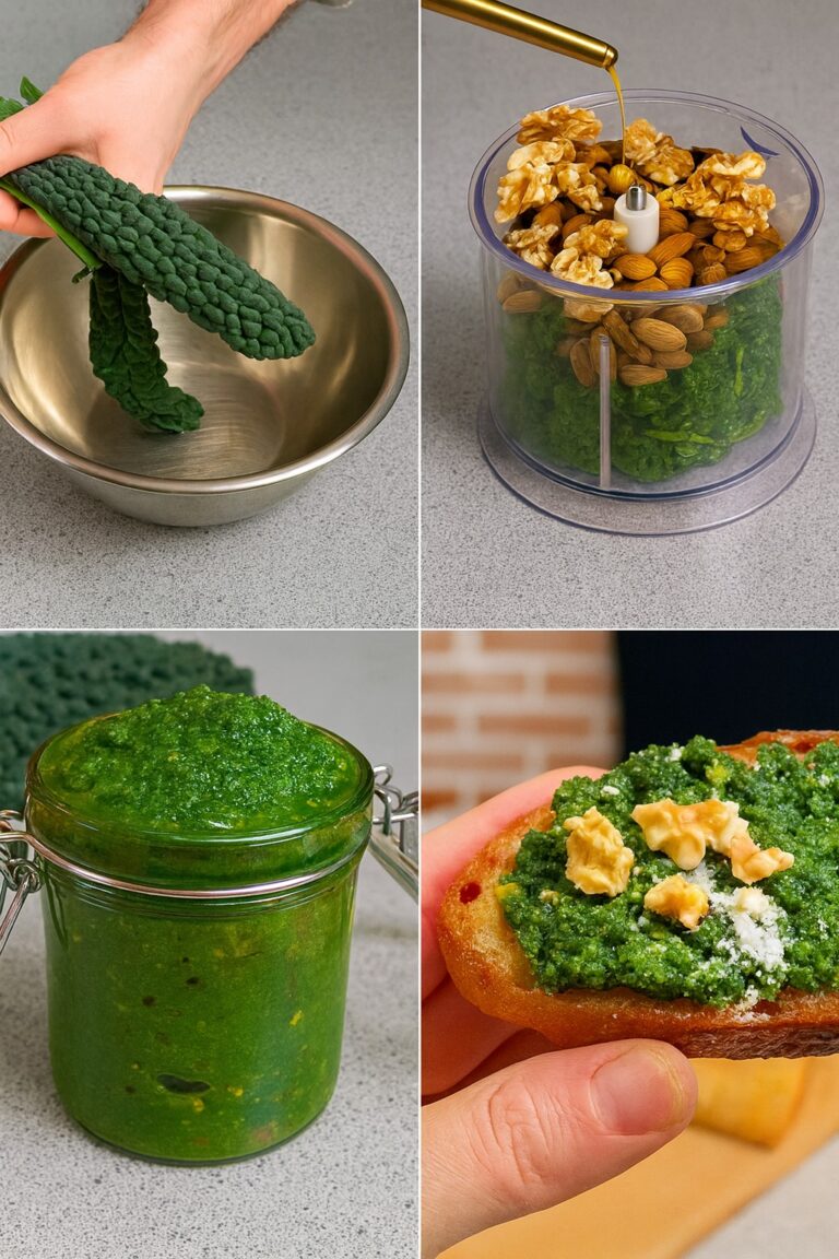 Non serve il basilico per fare un pesto buono: questo al cavolo nero è diventato il mio preferito, cremoso e pieno di nutrienti