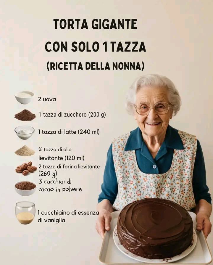 TORTA GIGANTE CON SOLO 1 TAZZA (Ricetta della Nonna)