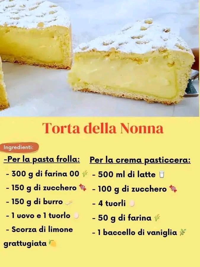 Torta della Nonna – Ricetta Tradizionale