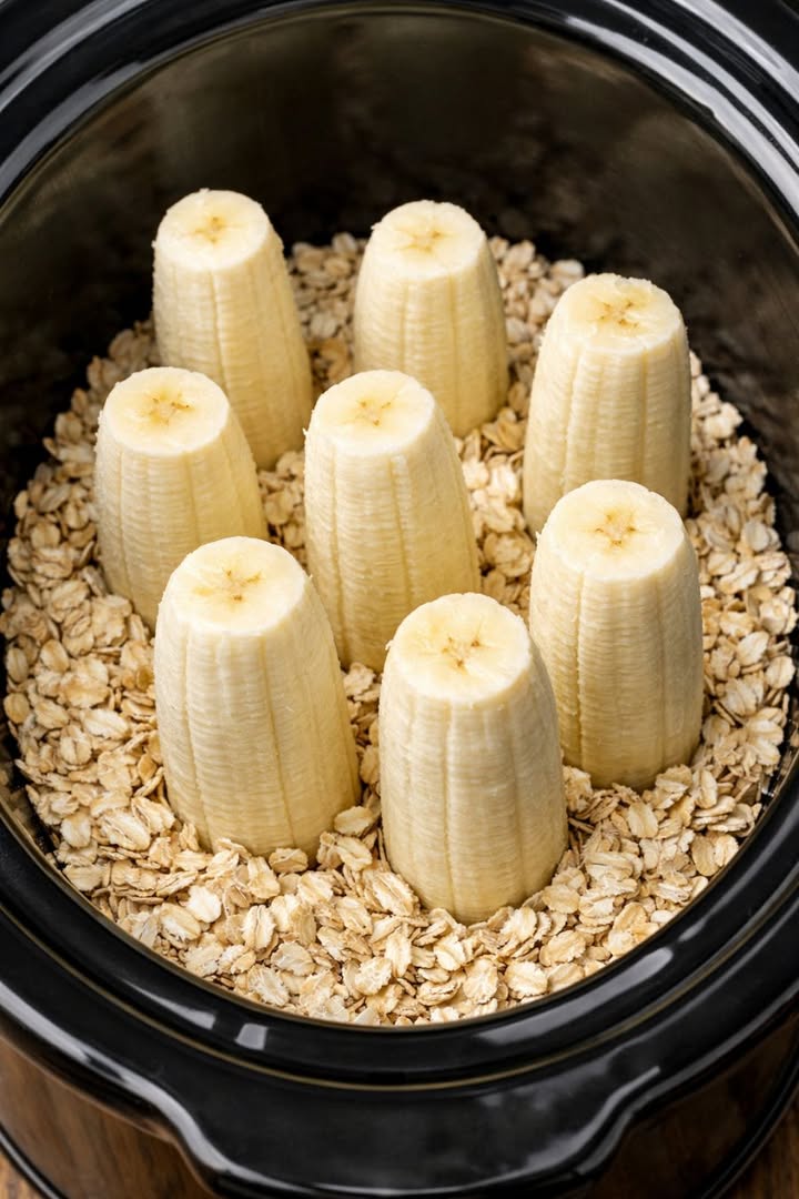 Metti le banane intere sbucciate direttamente nella pentola a cottura lenta con pochi altri ingredienti e svegliati con una colazione così deliziosa che la tua famiglia la chiederà di nuovo il giorno dopo.