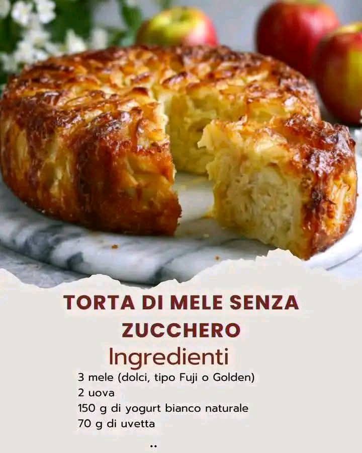 Torta di mele senza zucchero e senza olio1