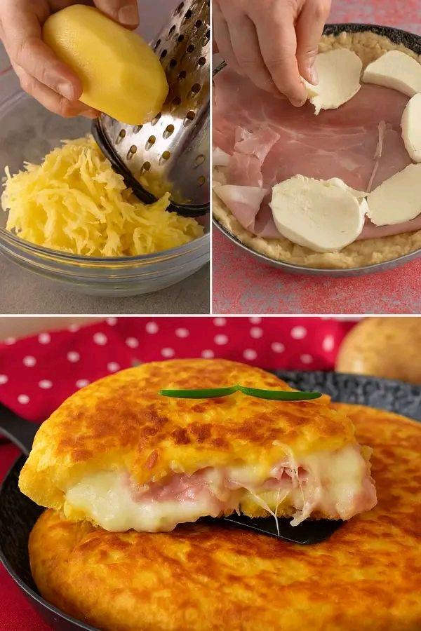 Torta di patate in padella filante e leggera