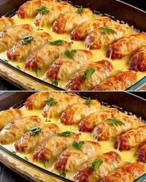 INVOLTINI DI POLLO AL FORNO CREMOSI E FILANTI