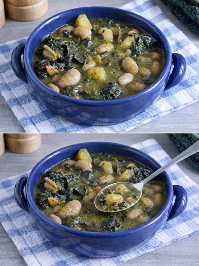 Zuppa di cavolo nero e cannellini semplice e confortante